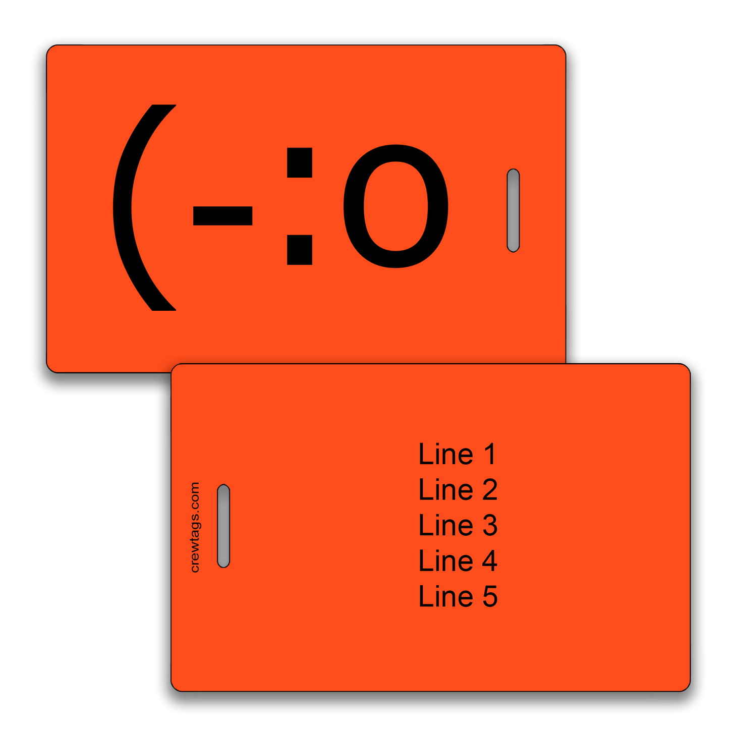Make your bag stand out! Custom neon orange angel luggage tags built to last.