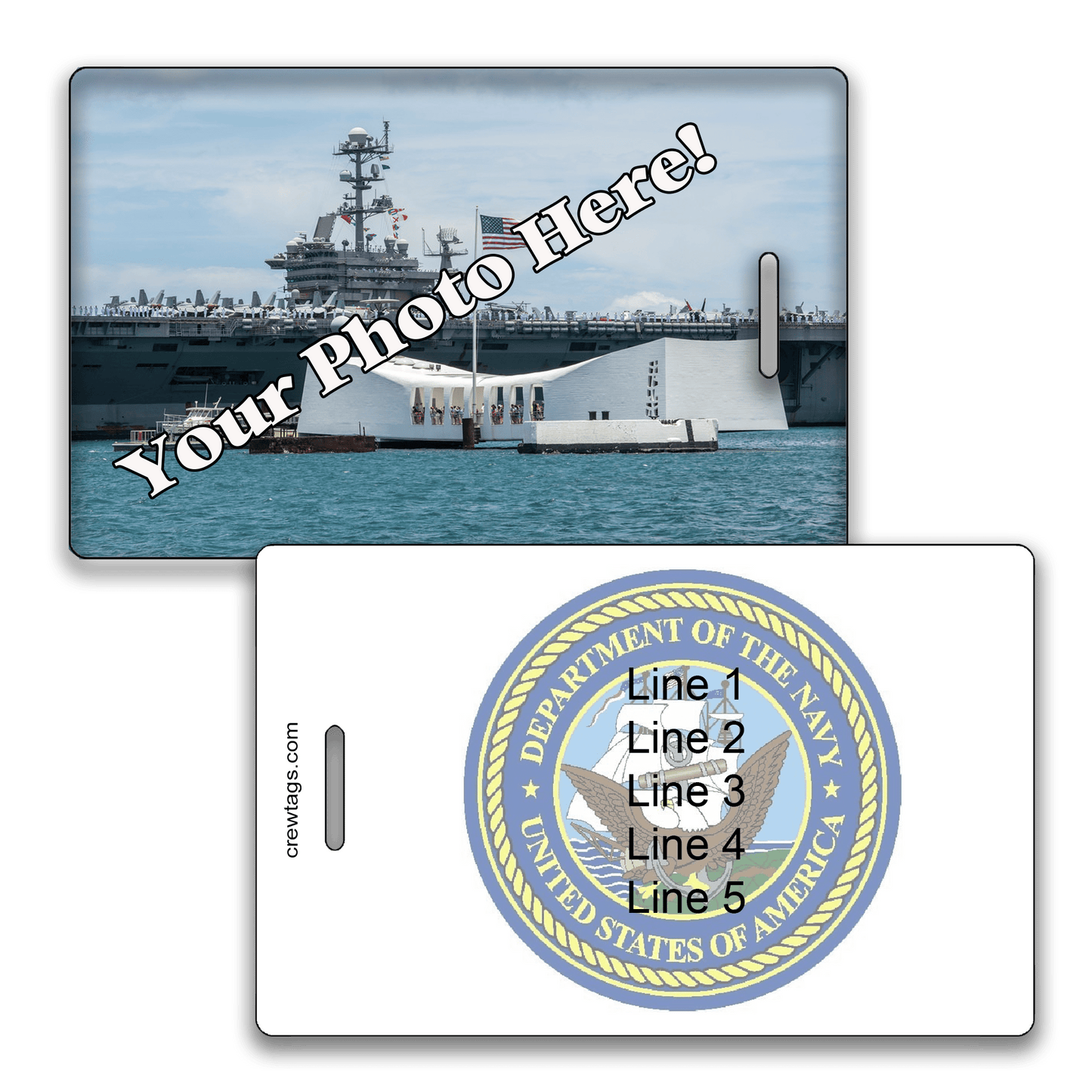 U.S. Navy Custom Photo Luggage Tag - Crew Tags