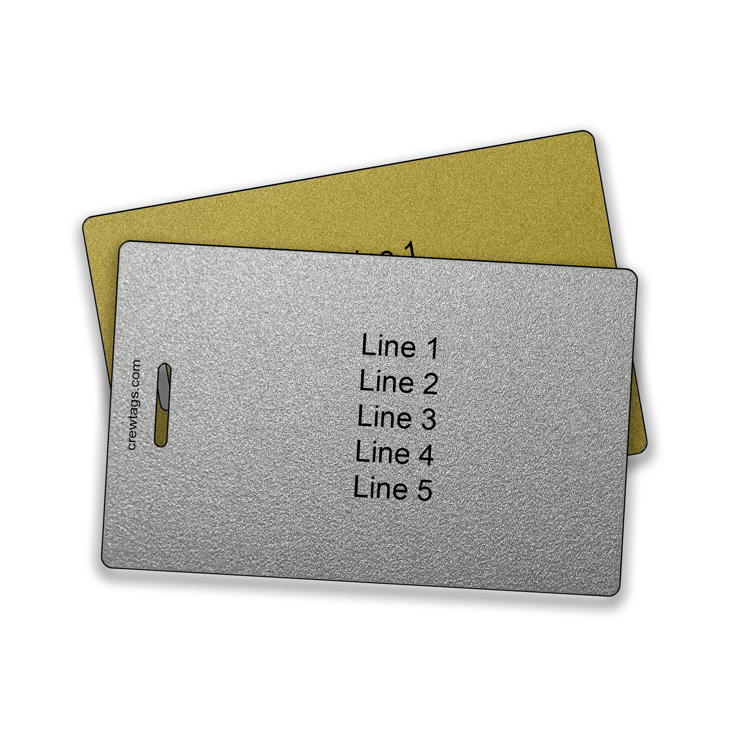 Metallic Silver and Gold Luggage Tags - Crew Tags