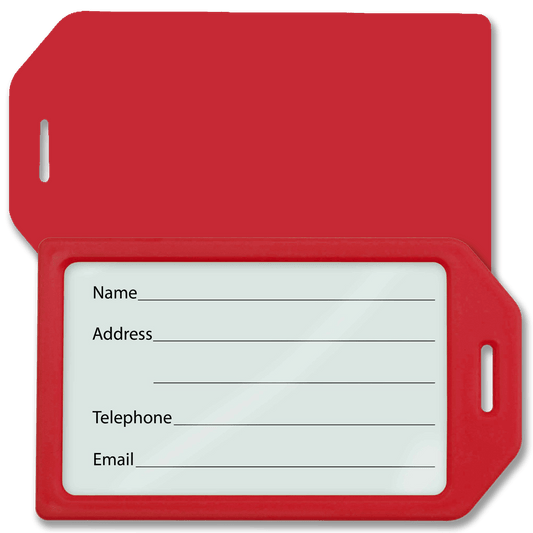 Red Business Card Holder Luggage Tag - Crew Tags
