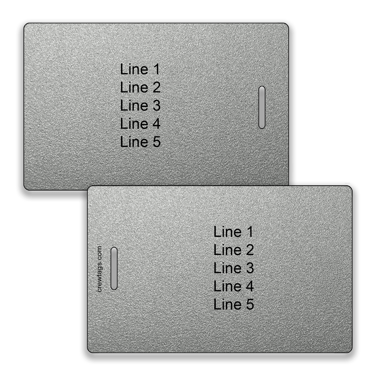 Personalized metallic silver luggage tag for travel bags – Crew Tags