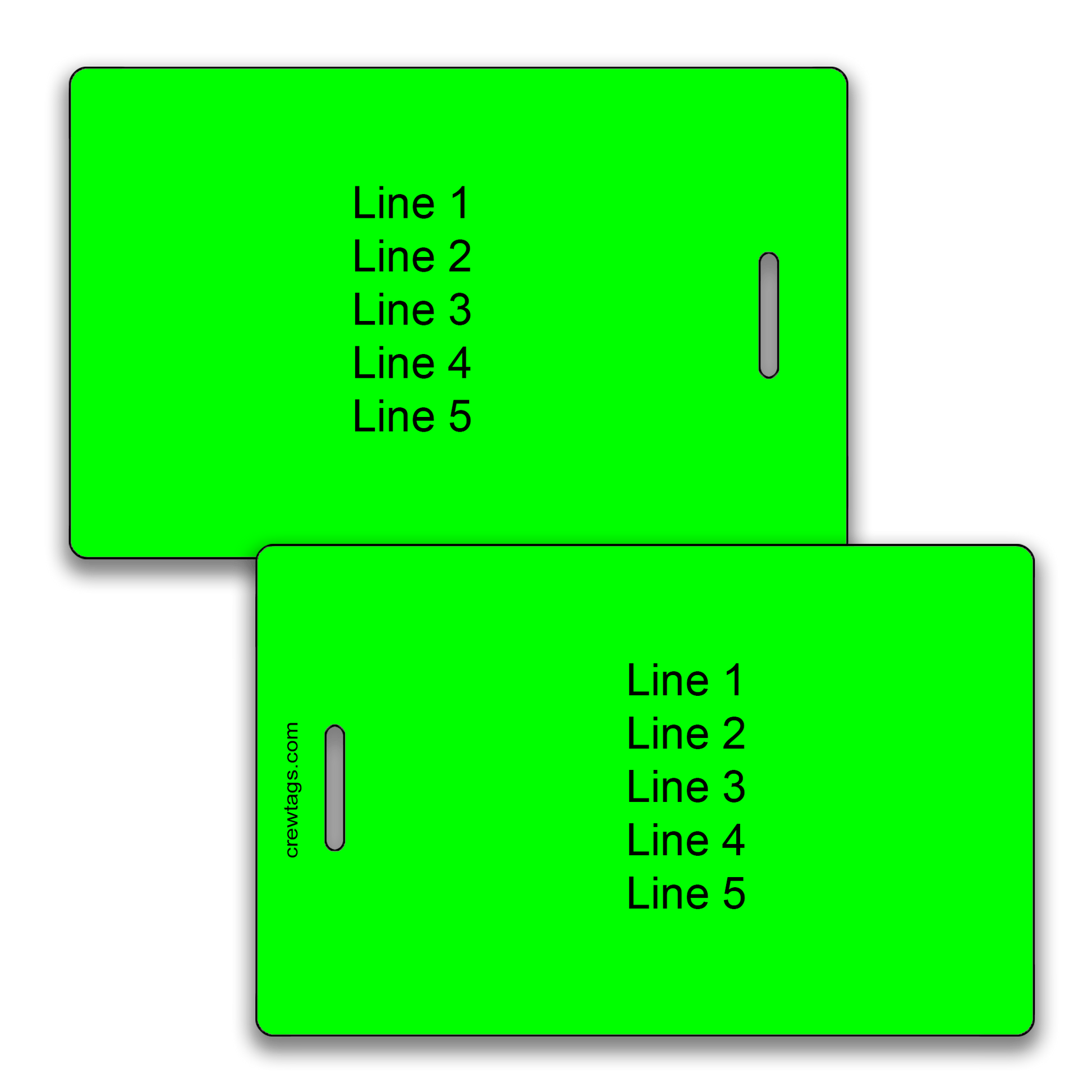 Neon Green Luggage Tags - Crew Tags