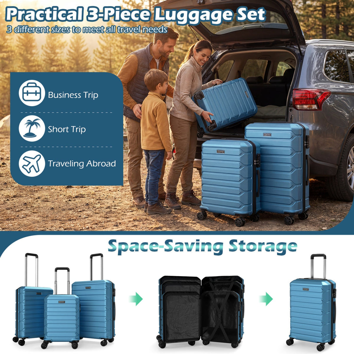 3-Piece Hardside Luggage Set