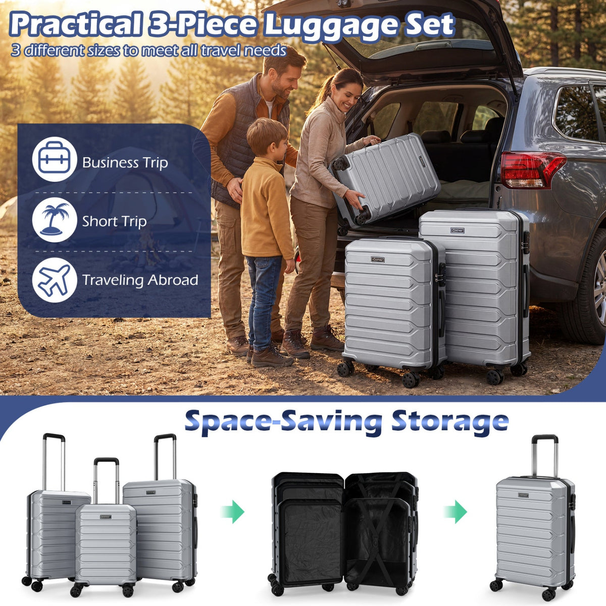 3-Piece Hardside Luggage Set