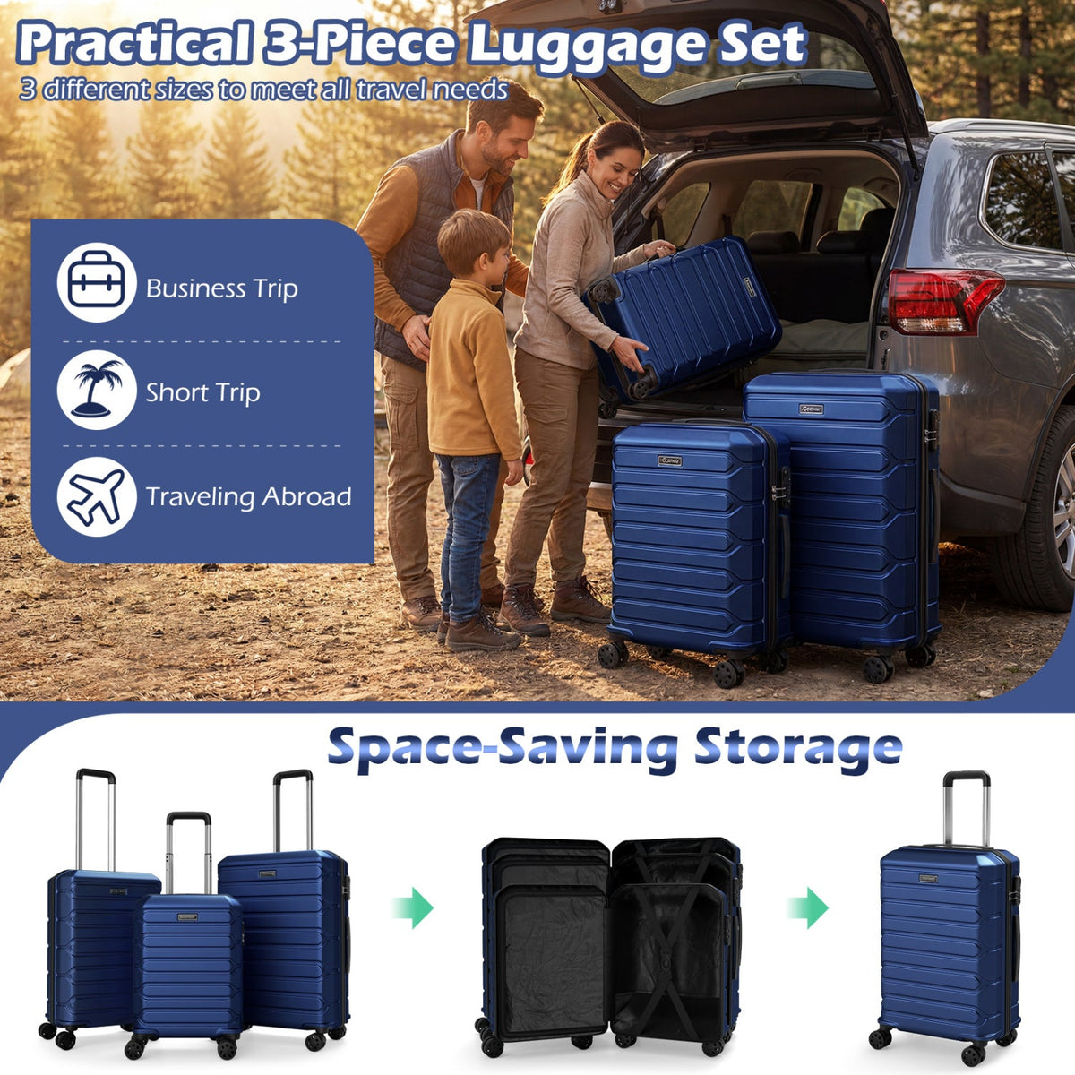 3-Piece Hardside Luggage Set