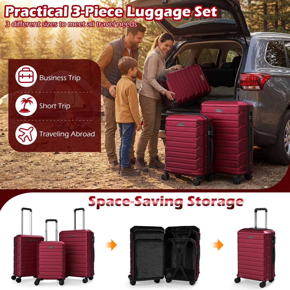 3-Piece Hardside Luggage Set