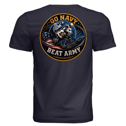 Go Navy Beat Army T-Shirt Navy Blue Back