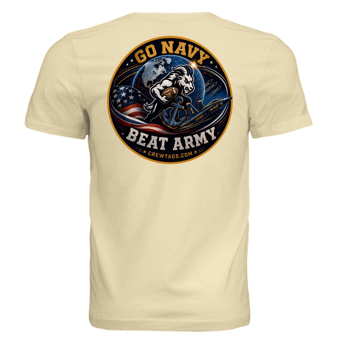 Go Navy Beat Army T-Shirt Yellow Gold Back