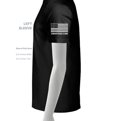 POW MIA memorial shirt left sleeve detail