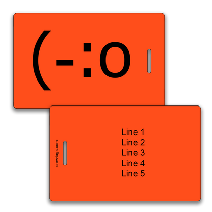 Make your bag stand out! Custom neon orange angel luggage tags built to last.