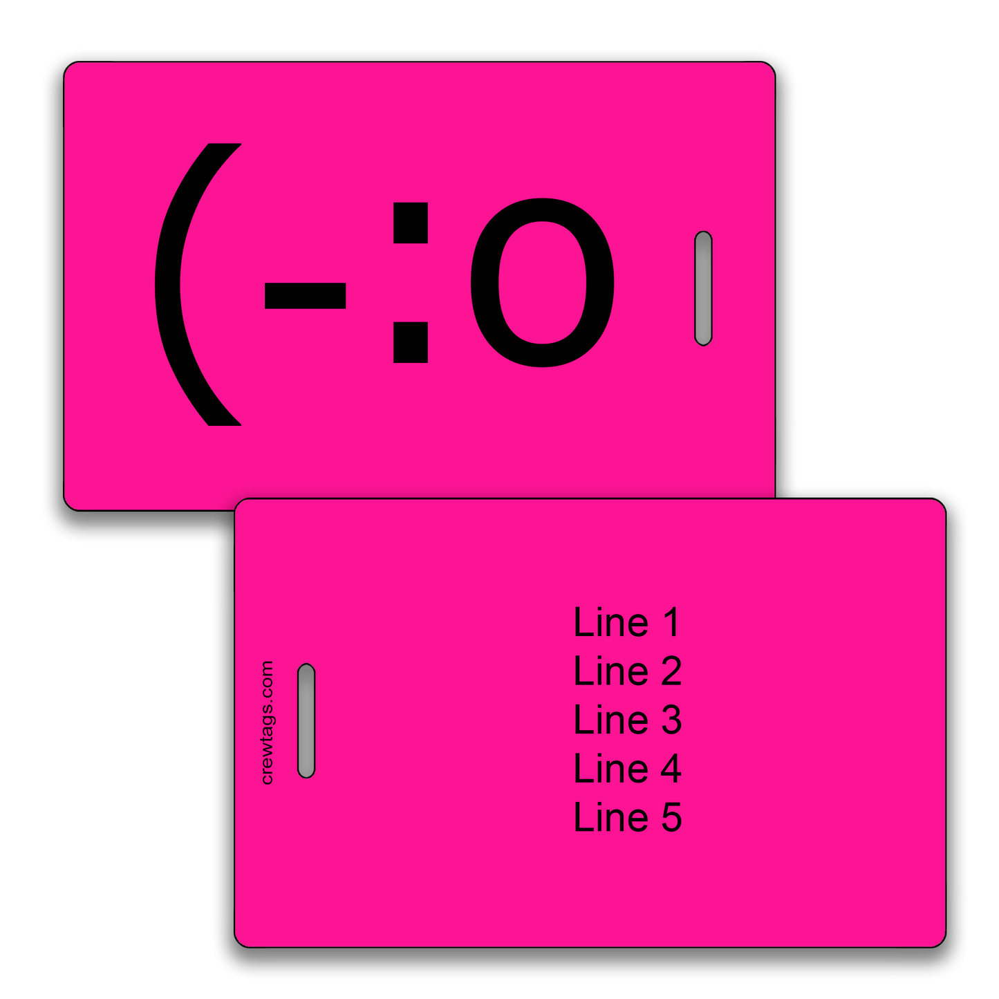 Make your bag stand out! Custom neon pink angel luggage tags built to last.