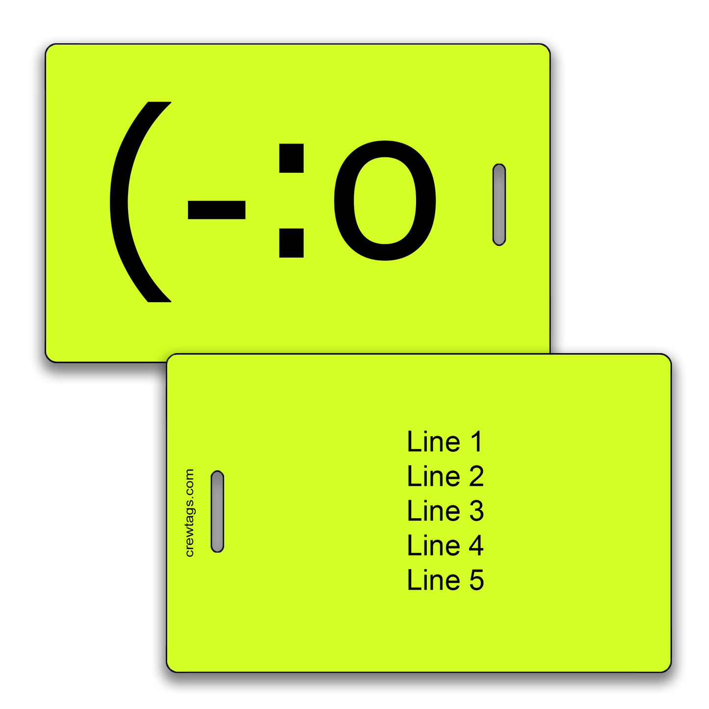 Make your bag stand out! Custom neon yellow angel luggage tags built to last.