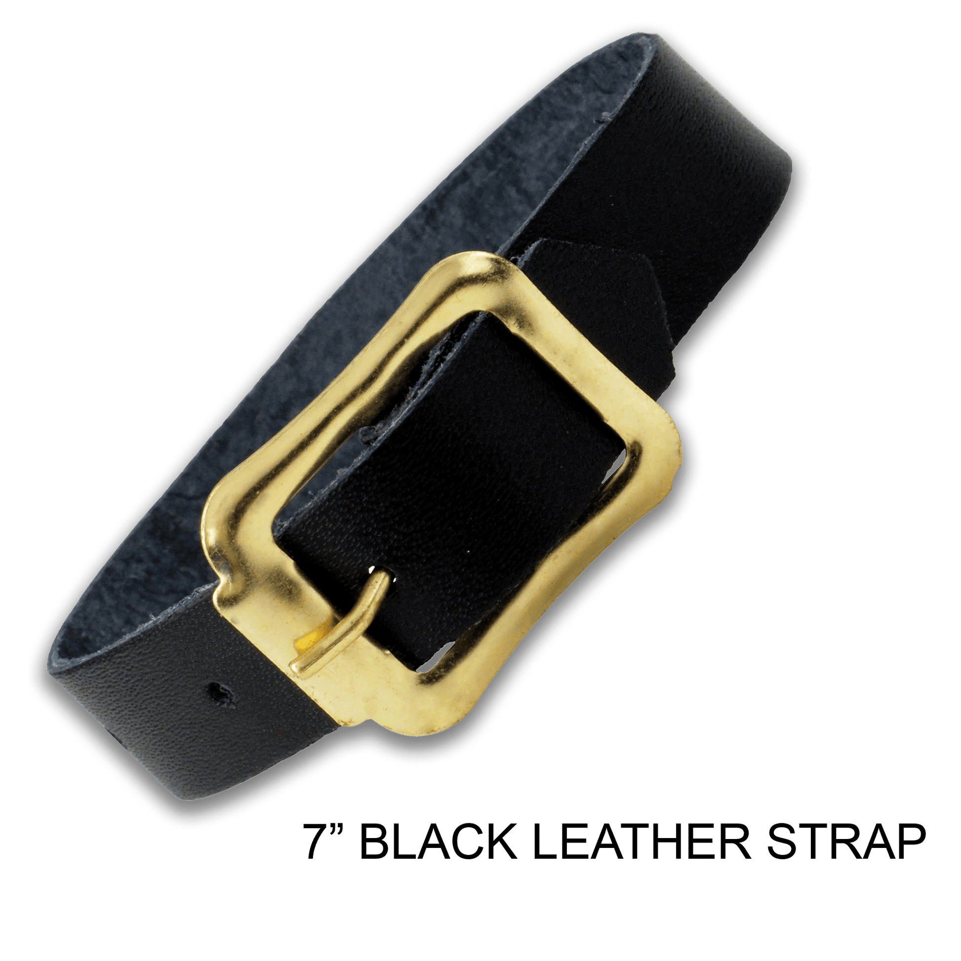 Black leather luggage strap for Crew Tags durable travel tags