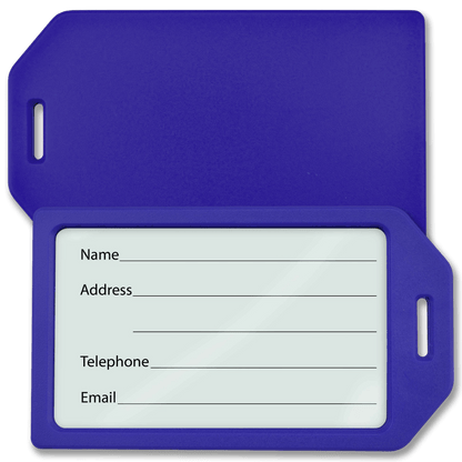 Blue Business Card Holder Luggage Tag - Crew Tags