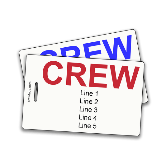 TwoCrew Bag Tags. One Red. One Blue. - Crew Tags