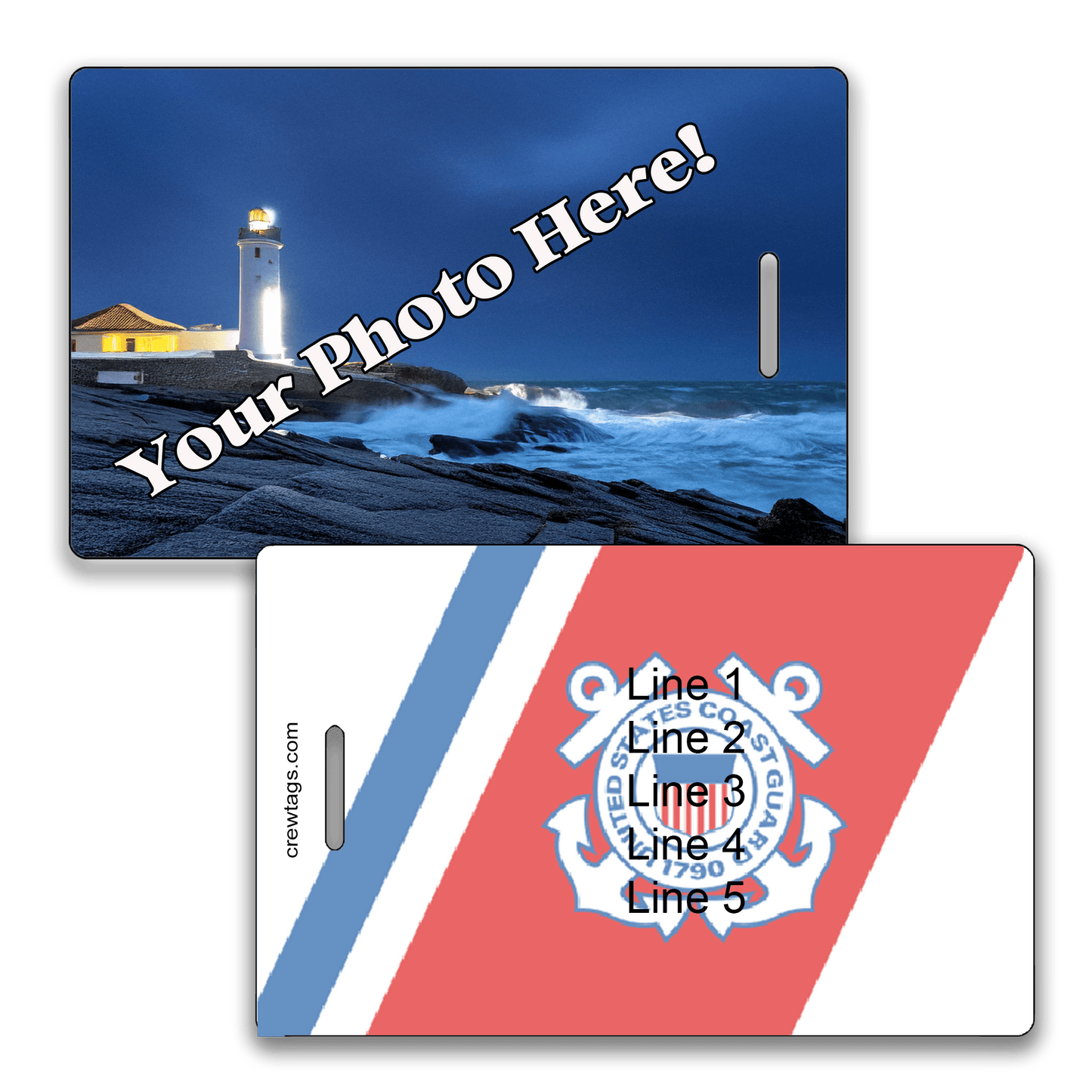 U.S. Coast Guard Custom Photo Luggage Tag - Crew Tags