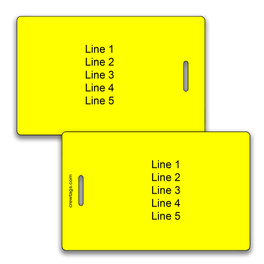 Two Yellow Luggage Tags - Crew Tags
