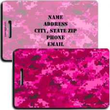 DIGITAL CAMOUFLAGE LUGGAGE TAGS - PINK