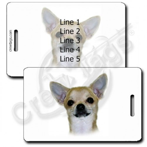 Round Luggage Tags Cute Chihuahua Dog In Bike Basket PU Leather Suitcase Labels Bag