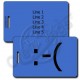 FROWN EMOTICON LUGGAGE TAG :-( BLUE