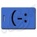 LEFT HANDED SMILE EMOTICON LUGGAGE TAG (-: BLUE