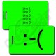 FROWN EMOTICON LUGGAGE TAG :-( NEON GREEN