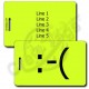 FROWN EMOTICON LUGGAGE TAG :-( NEON YELLOW