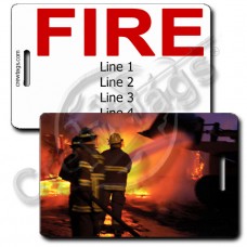 FIREFIGHTER WITH FIRE BACK LUGGAGE TAGS