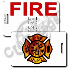 MALTESE FIRE CROSS WITH FIRE BACK LUGGAGE TAGS
