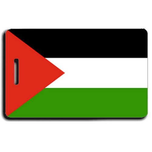 Flag Of Palestine Leather Luggage Tags Personalized Extra Address Cards With Adjustable Strap 