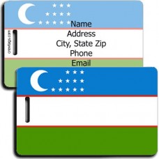 UZBEKISTAN FLAG LUGGAGE TAGS