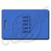 BLUE PLASTIC LUGGAGE TAG - DIFFERENT EACH SIDE
