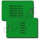 GREEN PLASTIC LUGGAGE TAG - DIFFERENT EACH SIDE