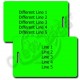 NEON GREEN PLASTIC LUGGAGE TAG - DIFFERENT EACH SIDE