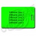 NEON GREEN PLASTIC LUGGAGE TAG - DIFFERENT EACH SIDE