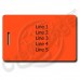 NEON ORANGE PLASTIC LUGGAGE TAG - DIFFERENT EACH SIDE
