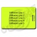 NEON YELLOW PLASTIC LUGGAGE TAG - DIFFERENT EACH SIDE