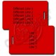 RED PLASTIC LUGGAGE TAG - DIFFERENT EACH SIDE
