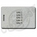 METALLIC SILVER PLASTIC LUGGAGE TAG - DIFFERENT EACH SIDE