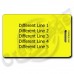 YELLOW PLASTIC LUGGAGE TAG - DIFFERENT EACH SIDE