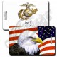 AMERICAN FLAG WITH EAGLE AND USMC EMBLEM LUGGAGE TAGS
