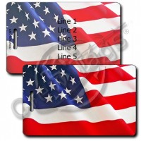 WAVING AMERICAN FLAG LUGGAGE TAG